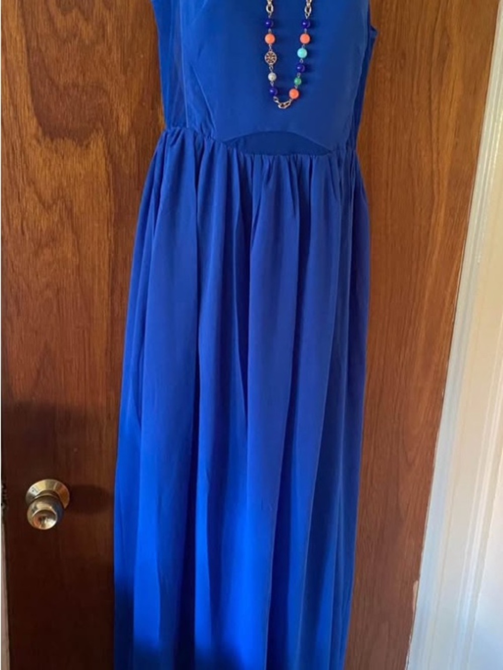 Lucy Paris Royal Blue Sleeveless Maxi Dress
